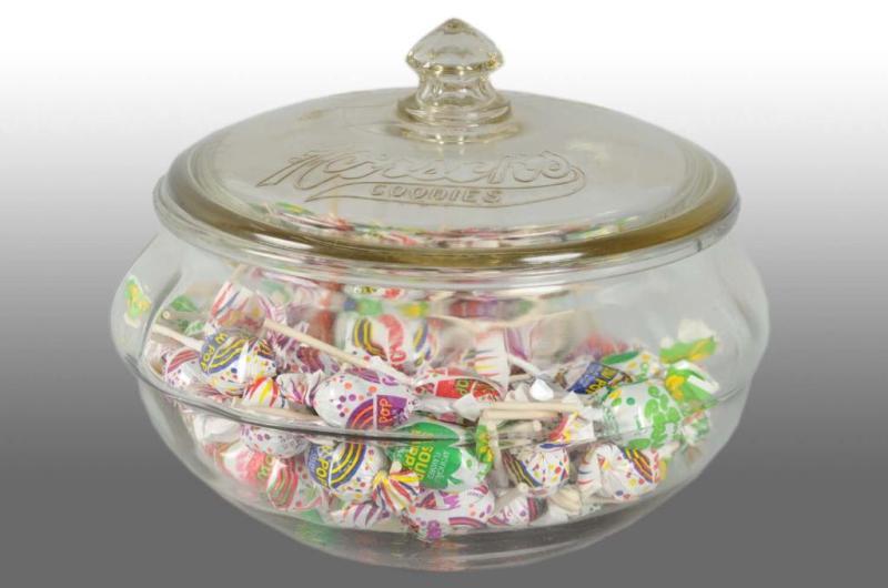 Appraisal: Hirsch's Goodies Candy Jar Description Roughness to inner lid rim