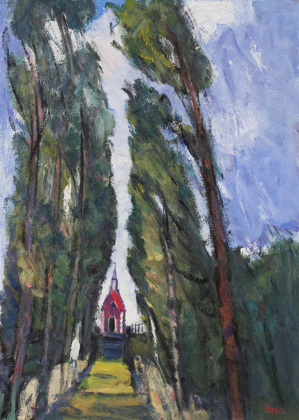 Appraisal: ARCHIE FORREST SCOTTISH B RED CHAPEL Signed oil on canvas