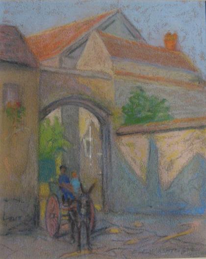 Appraisal: ELIZABETH FISHER WASHINGTON american - ENTERING THE COURTYARD Signed bottom