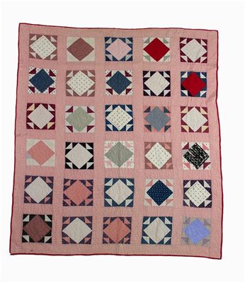 Appraisal: A Canadian quilt having square patches x in x cm