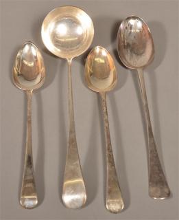 Appraisal: Four English Sterling Pieces Three London England Sterling Silver Stuffing