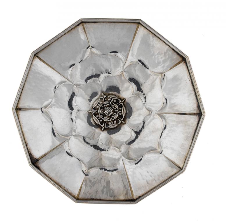 Appraisal: AN OMAR RAMSDEN SILVER DISH IN THE FORM OF A