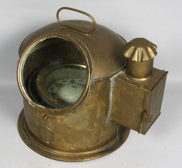 Appraisal: th Century ship's binnacle gimbal having original brass lantern x