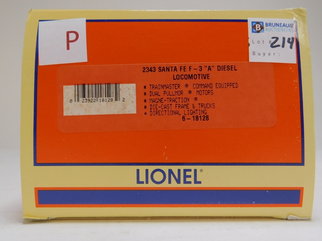 Appraisal: LIONEL SANT FE F- A DIESEL LOCOMOTIVE O TRAIN Item