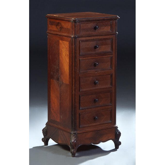 Appraisal: French Carved Walnut Louis XV Style Nightstand late th c