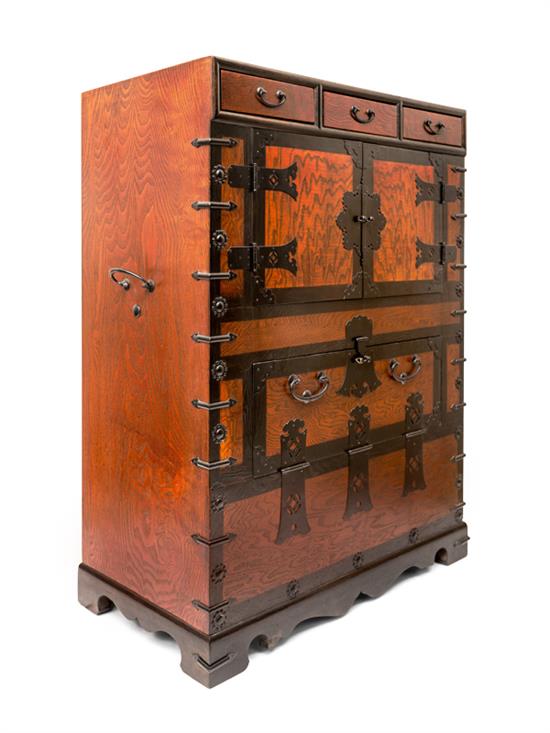 Appraisal: Sale Lot A Korean Parcel Ebonized Tansu Chest Height x