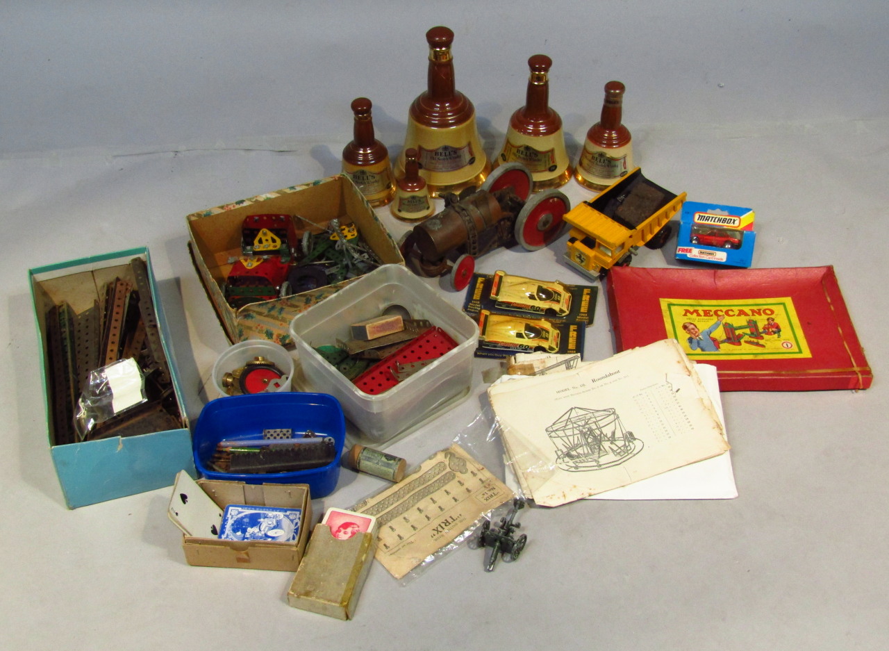 Appraisal: Various bygone toys to include a scratch built steam tractor