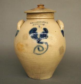 Appraisal: Clark Fox stoneware crock A th century Stoneware gallon storage