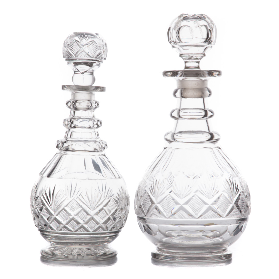 Appraisal: Two Pittsburgh Glass decanters first half- th century with etched