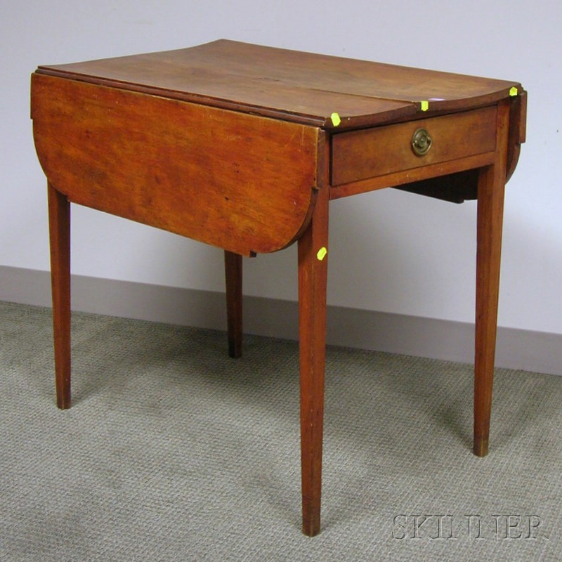 Appraisal: Federal Cherry Drop-leaf Pembroke Table with End Drawer