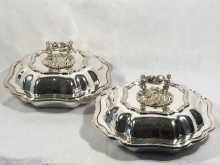 Appraisal: A fine pair of silver plated entree dishes circa