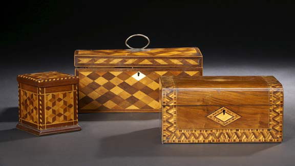 Appraisal: English Tunbridge -Marquetry Table Box second quarter th century of