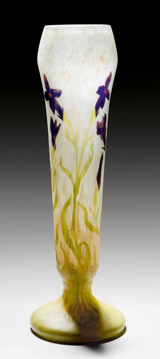 Appraisal: DAUM NANCY VASE circa Acid-etched and mould-etched white glass with