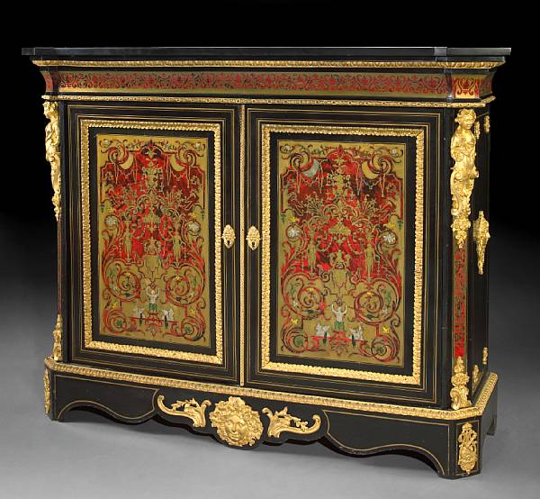 Appraisal: A Napoleon III gilt bronze mounted and Boulle decorated ebonized