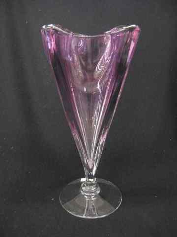 Appraisal: Steuben Art Glass Vase ''Grotesque'' handkerchief style amethyst to clear