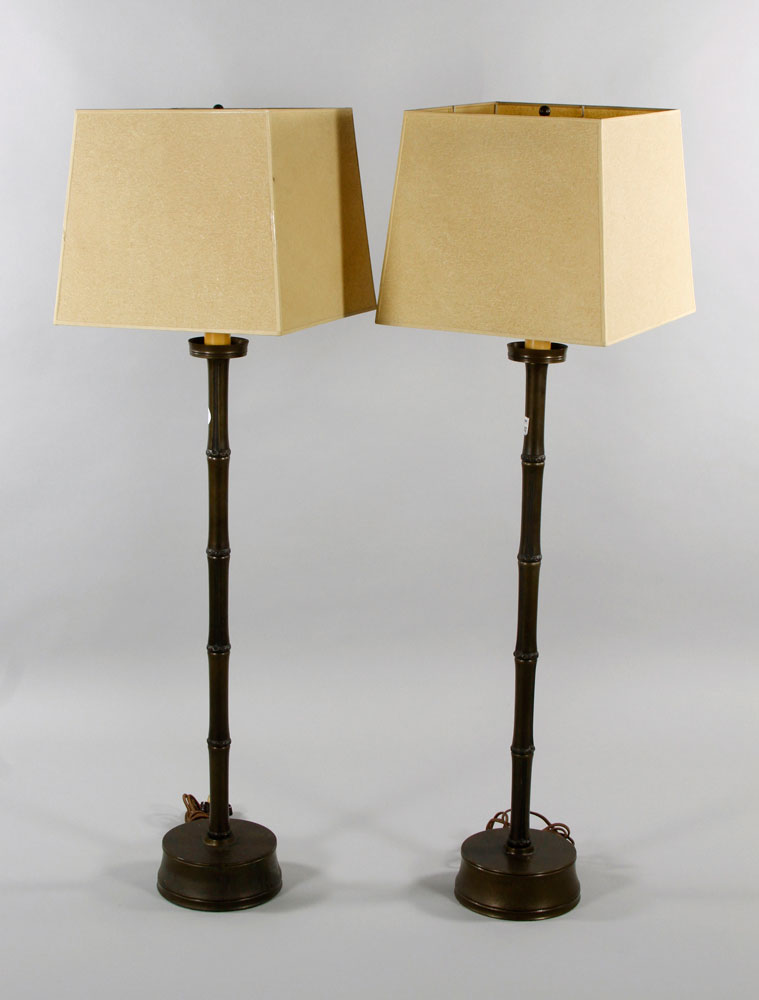 Appraisal: - th C Chinese Lamps Lamps China circa s bronze