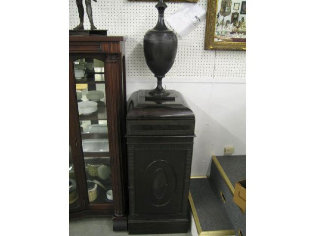 Appraisal: Pair of Carved Mahogany Silver Cabinets with urns above total