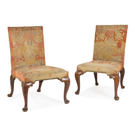 Appraisal: Pair of George II Mahogany Side Chairs Estimate -