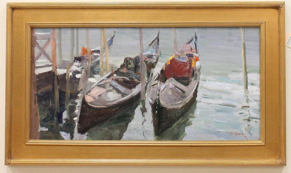 Appraisal: NICK STOQ United States st century oil on canvas gondolas