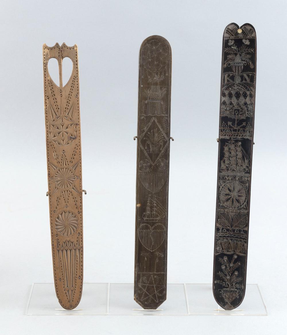 Appraisal: THREE BUSKS TH CENTURYTHREE BUSKS th Century Baleen with ship