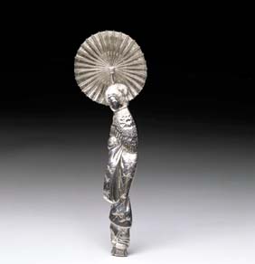 Appraisal: JAPANESE SILVER SPOON Japanese silver figural spoon depicting a beauty