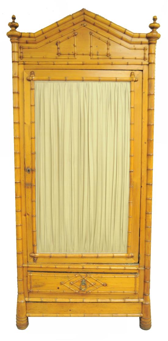 Appraisal: Aesthetic movement bamboo cabinet with long door over single drawer