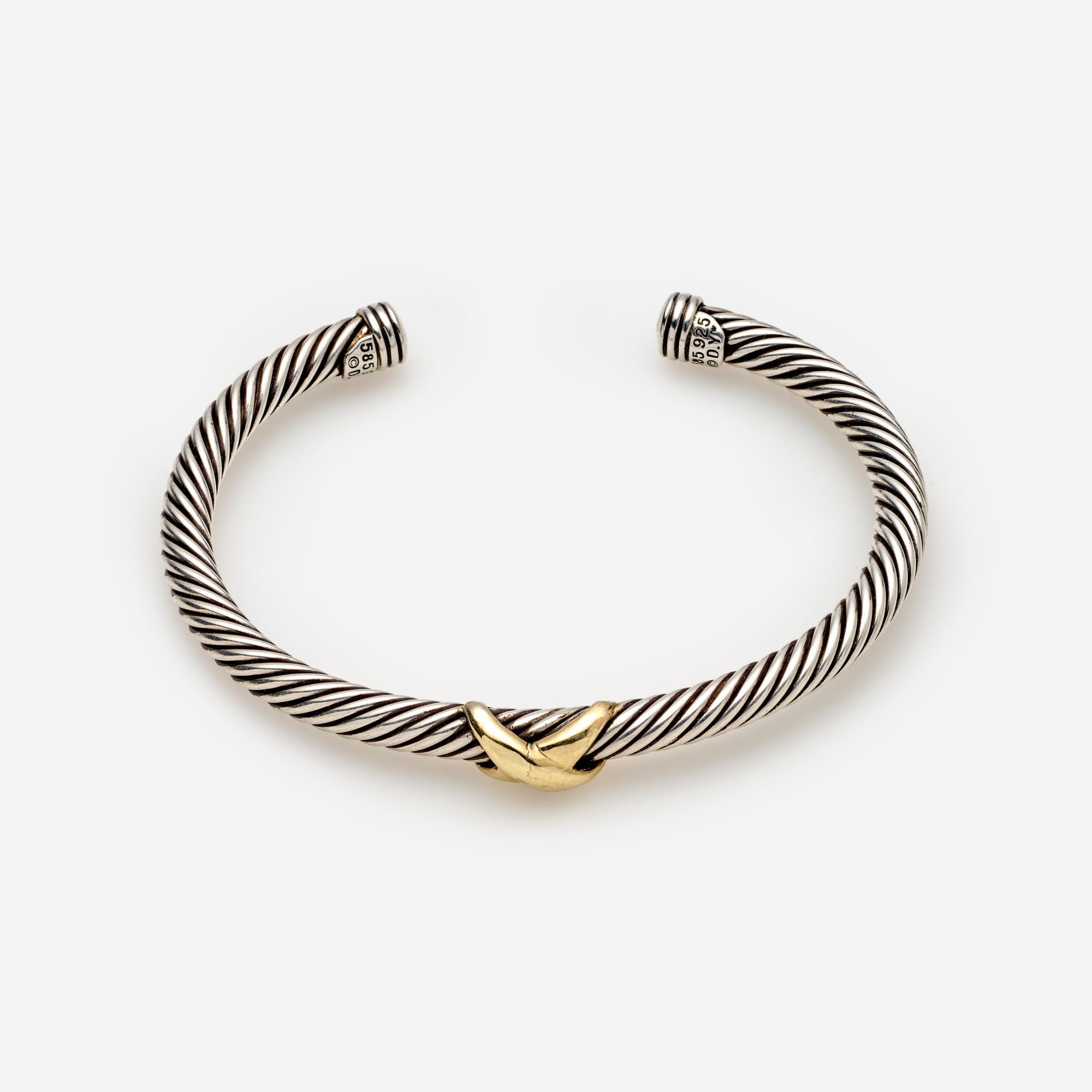 Appraisal: DAVID YURMAN X CABLE BRACELET STERLING AND K A David