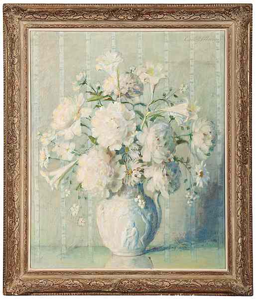 Appraisal: Peonies and Lilies by Carl Blenner Carl Blenner American -