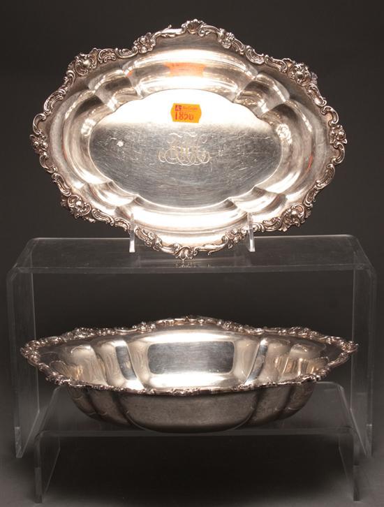 Appraisal: Pair of American silver serving dishes Gorham pattern A Rococo