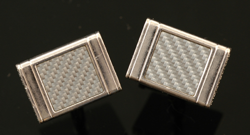 Appraisal: A pair of cufflinks by Mont Blanc The sterling silver