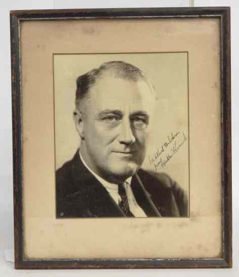 Appraisal: Autographed photo Franklin Delano Roosevelt