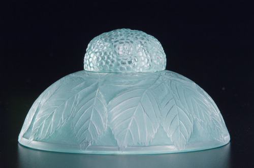 Appraisal: R LALIQUE Inkwell Cernay clear and frosted with green patina