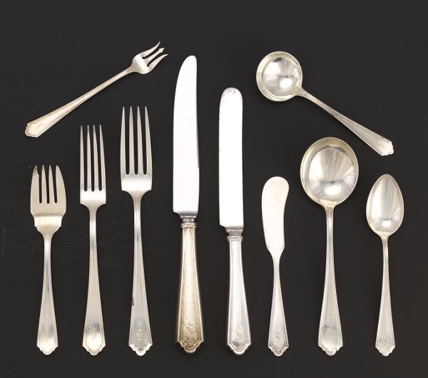 Appraisal: WATSON STERLING SILVER FLATWARE SERVICE JOHN ALDEN PATTERN Totaling XXX