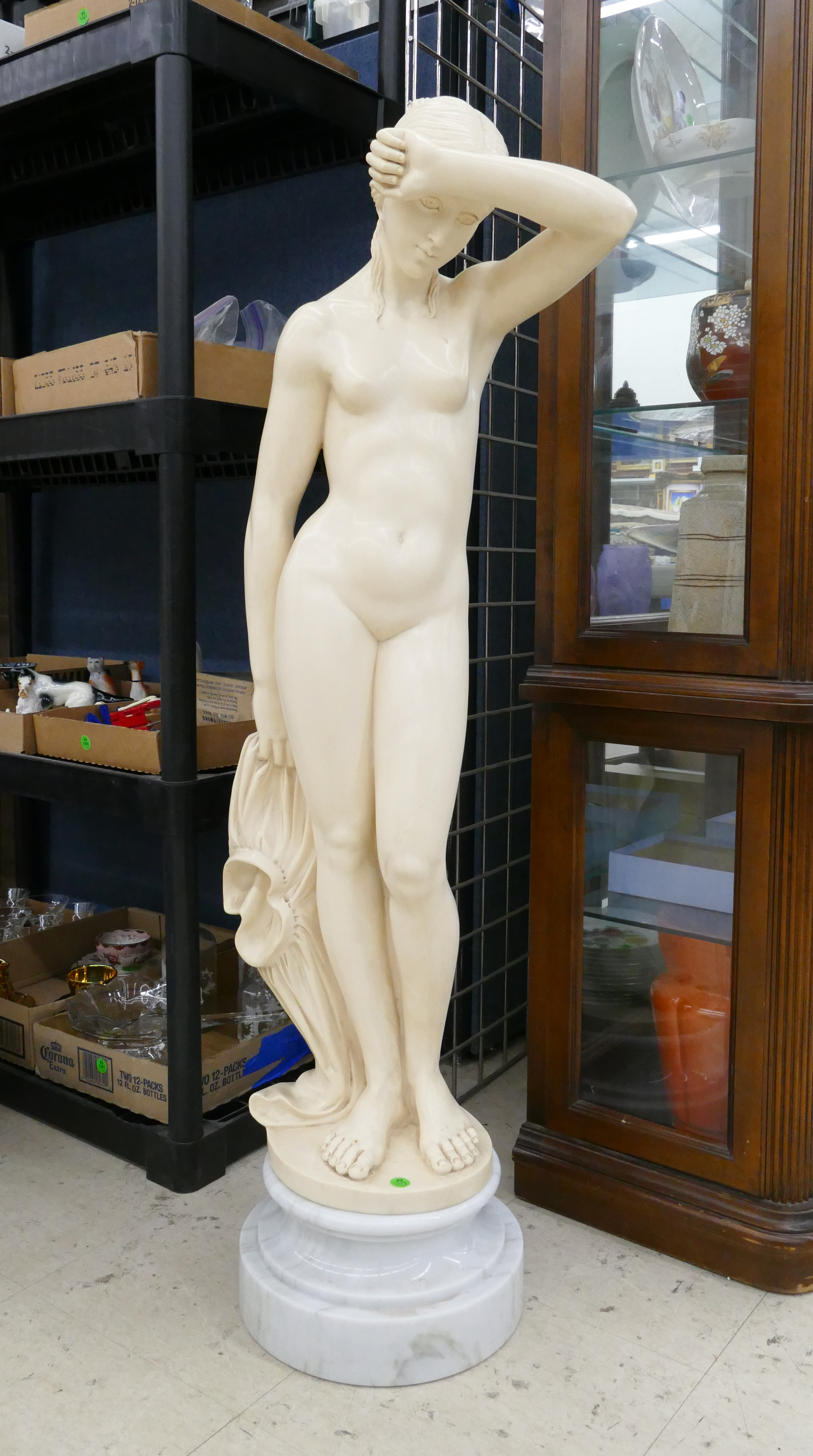 Appraisal: Classical Nude Resin Standing Statue on Marble Base-