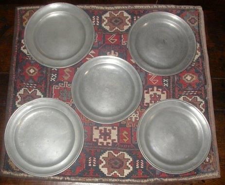 Appraisal: Five th Century pewter plates cm diameter