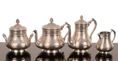 Appraisal: A French silver tea and coffee set standard Christofle circa