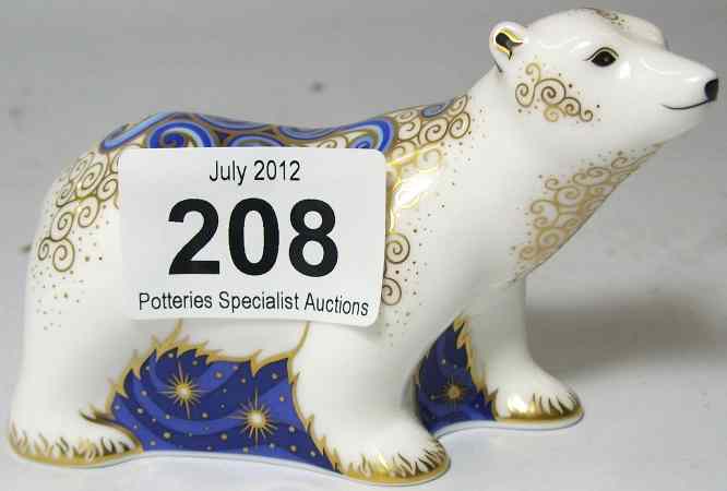 Appraisal: Royal Crown Derby Paperweight Standing Polar Bear Gold Stopper and