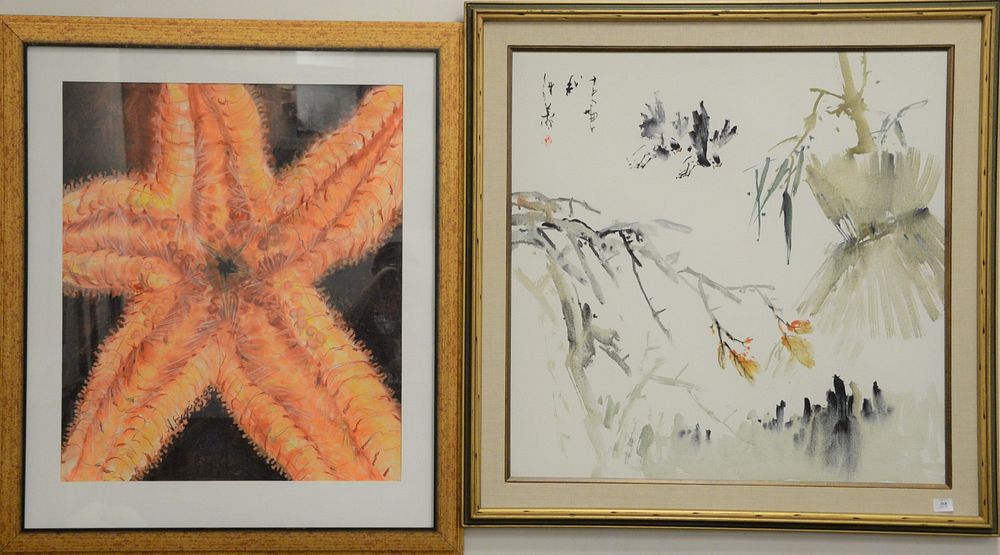 Appraisal: Group of four framed pieces to include Truss lithograph of