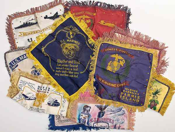 Appraisal: US WWII Army MOS Homefront Pillow Covers Lot of Twenty