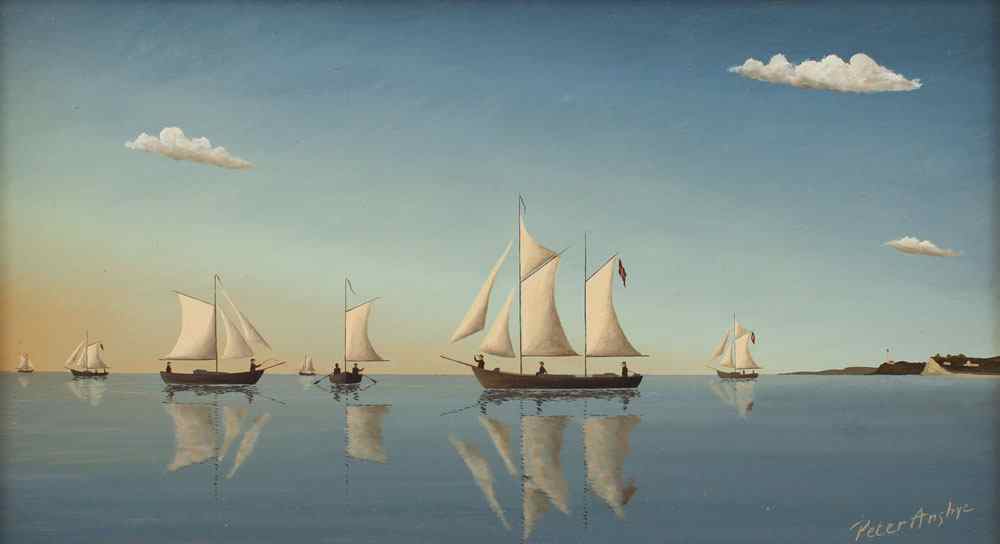 Appraisal: ANSBYE Peter English th C Boating in the Harbor Reflections