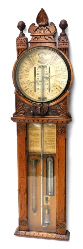 Appraisal: An early thC Admiral Fitzroy oak cased improved barometer with