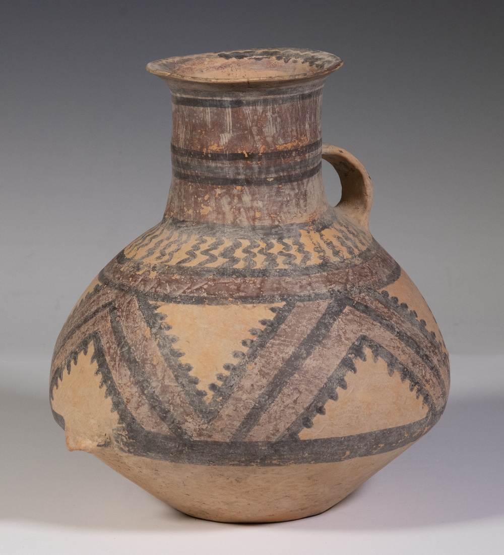 Appraisal: CHINESE NEOLITHIC POTTERY MATCHING TYPE WATER JUG Gansu or Qinghai