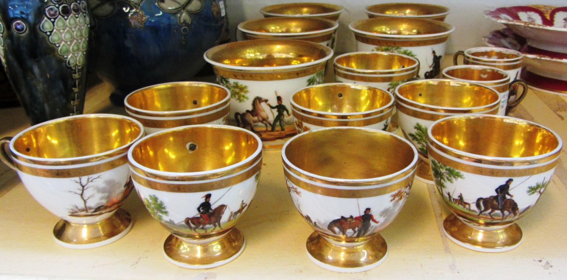 Appraisal: A group of gilt lined Paris porcelain cups th century