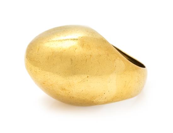 Appraisal: Sale Lot An Karat Yellow Gold Ring in a sculpted