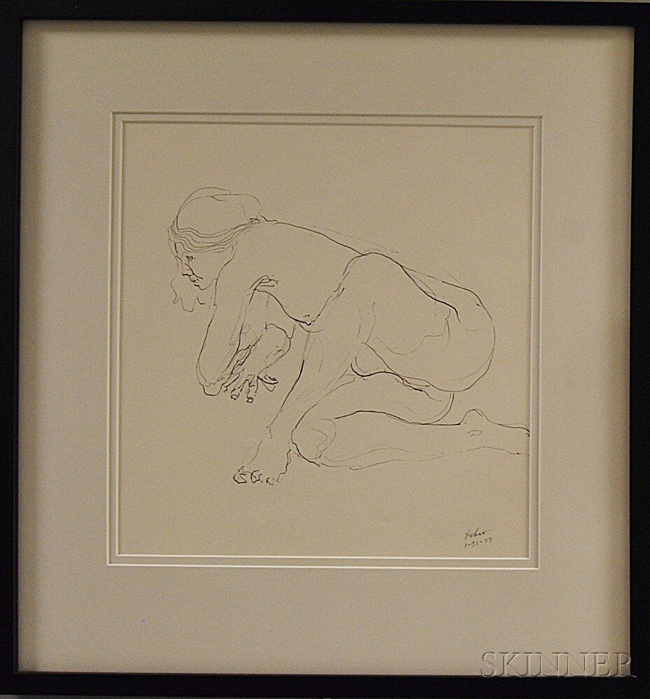 Appraisal: Robert Eshoo American b Nude Study Signed and dated Eshoo