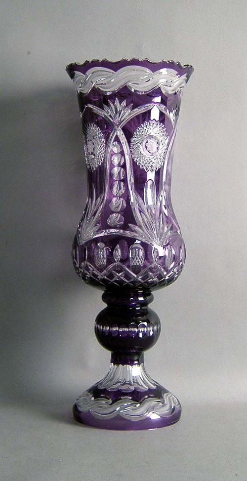 Appraisal: Amethyst molded glass urn h