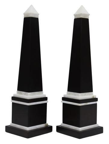 Appraisal: pair Wood and stone decorative obelisks Oscar de la Renta