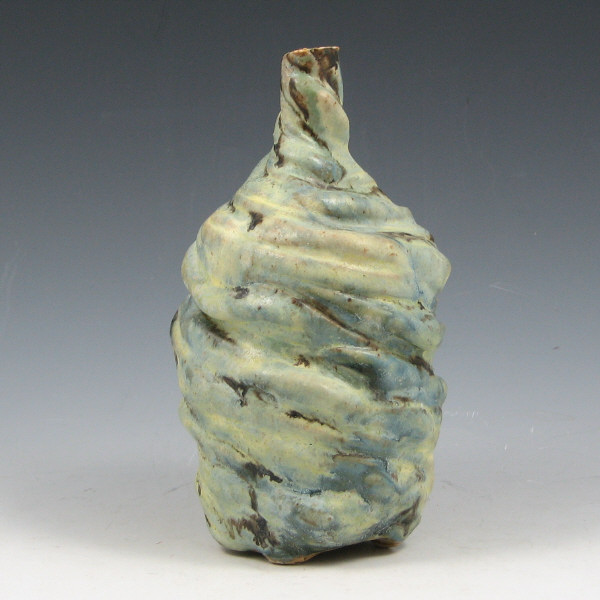 Appraisal: Tim Eberhardt gourd pot with unusual swirled body Signed Tim