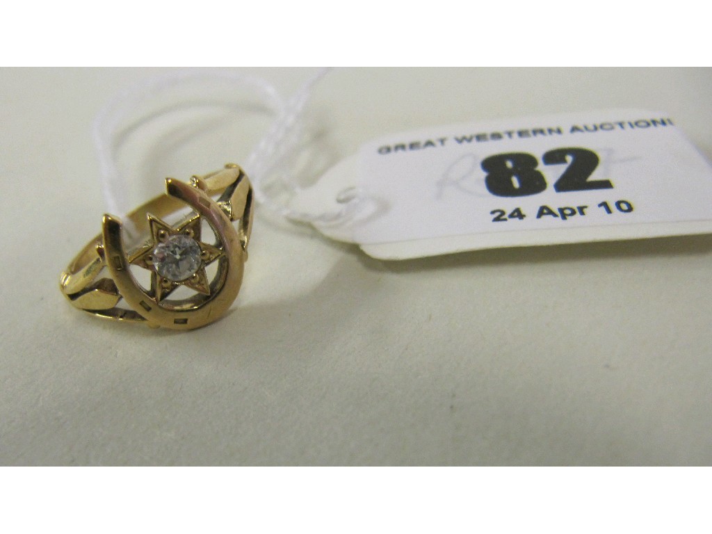 Appraisal: Victorian gold diamond set horseshoe ring