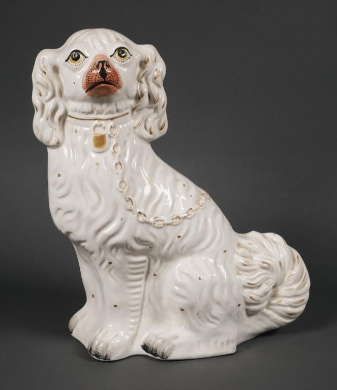 Appraisal: Charming th century Staffordshire spaniel dog one of the most